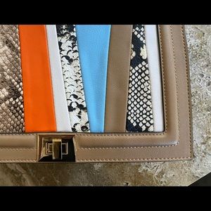 Inc international flap crossbody.  Abstract color design.